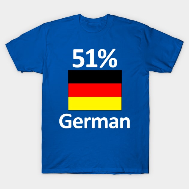 Germany Roots Funny 51% German Flag Gift T-Shirt by Stuffosaurus